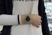 Calvin Klein Minimal Grey Dial Silver Mesh Bracelet Watch for Women - K3M2212X