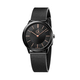 Calvin Klein Minimal Black Dial Black Mesh Bracelet Watch for Women - K3M22421