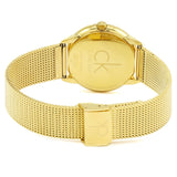 Calvin Klein Minimal Silver Dial Gold Mesh Bracelet Watch for Women - K3M22526