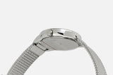 Calvin Klein Minimal White Dial Silver Mesh Bracelet Watch for Women - K3M23126