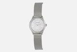 Calvin Klein Minimal White Dial Silver Mesh Bracelet Watch for Women - K3M23126