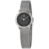 Calvin Klein Minimal Grey Dial Silver Mesh Bracelet Watch for Women - K3M2312X