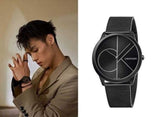 Calvin Klein Minimal Black Dial Black Mesh Bracelet Watch for Men - K3M5145X