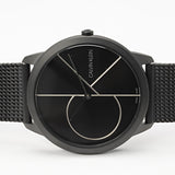 Calvin Klein Minimal Black Dial Black Mesh Bracelet Watch for Men - K3M5145X