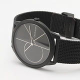 Calvin Klein Minimal Black Dial Black Mesh Bracelet Watch for Men - K3M5145X