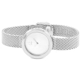 Calvin Klein Firm White Dial Silver Mesh Bracelet Watch for Women - K3N23126