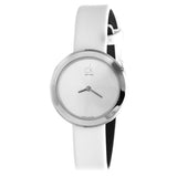 Calvin Klein Firm Silver Dial White Leather Strap Watch for Women - K3N231L6