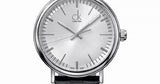 Calvin Klein Surround Silver Dial Black Leather Strap Watch for Men - K3W211C6