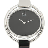 Calvin Klein Impetuous Black Dial Silver Steel Strap Watch for Women - K4F2N111