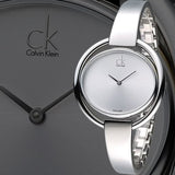 Calvin Klein Impetuous Silver Dial Silver Steel Strap Watch for Women - K4F2N116