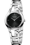 Calvin Klein Class Black Dial Silver Steel Strap Watch for Women - K6R23121