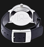 Calvin Klein Minimal Black Dial Black Leather Strap Watch for Men - K7621107