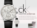 Calvin Klein Post Minimal White Dial Black Leather Strap Watch for Men - K7627120