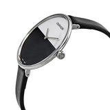 Calvin Klein Rise White Grey Dial Black Leather Strap Watch for Women - K7A231C3