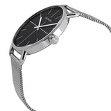 Calvin Klein Even Black Dial Silver Mesh Bracelet Watch for Women - K7B21121