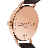 Calvin Klein Even Silver Dial Brown Leather Strap Watch for Men - K7B216G6