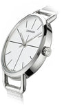 Calvin Klein Even White Dial Silver Mesh Bracelet Watch for Women - K7B23126