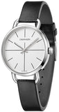 Calvin Klein Evan White Dial Black Leather Strap Watch for Women - K7B231CY