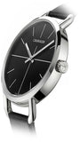 Calvin Klein Even Black Dial Black Leather Strap Watch for Women  - K7B231CZ