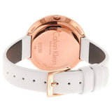 Calvin Klein Chic White Dial White Leather Strap Watch for Women - K7N236K2