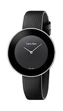 Calvin Klein Chic Black Dial Black Leather Strap Watch for Women - K7N23CB1