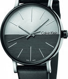 Calvin Klein Boost White Black Dial Black Leather Strap Watch for Men - K7Y21CCX