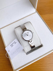 Calvin Klein Authentic White Dial Silver Steel Strap Watch for Women - K8G23146