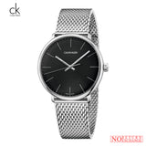 Calvin Klein High Noon Black Dial Silver Mesh Bracelet Watch for Men - K8M21121