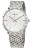 Calvin Klein White Dial Silver Mesh Bracelet Watch for Women - K8M21126