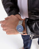 Calvin Klein High Noon Quartz Blue Dial Silver Mesh Bracelet Watch for Men - K8M2112N