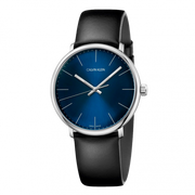 Calvin Klein High Noon Quartz Blue Dial Black Leather Strap Watch for Men - K8M211CN