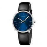 Calvin Klein High Noon Quartz Blue Dial Black Leather Strap Watch for Men - K8M211CN