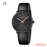 Calvin Klein High Noon Quartz Black Dial Black Leather Strap Watch for Men - K8M214CB