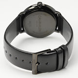 Calvin Klein High Noon Quartz Black Dial Black Leather Strap Watch for Men - K8M214CB