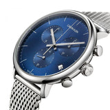 Calvin Klein High Noon Chronograph Blue Dial Silver Mesh Bracelet Watch for Men - K8M2712N