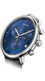 Calvin Klein High Noon Chronograph Blue Dial Black Leather Strap Watch for Men - K8M271CN