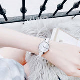 Calvin Klein Rebel White Dial White Leather Strap Watch for Women - K8P231L6