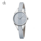 Calvin Klein Rebel Grey Dial Grey Leather Strap Watch for Women - K8P231Q4