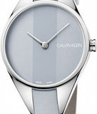 Calvin Klein Rebel Grey Dial Grey Leather Strap Watch for Women - K8P231Q4