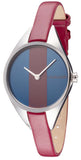 Calvin Klein Rebel Blue Maroon Dial Maroon Leather Strap Watch for Women - K8P231UN