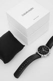 Calvin Klein Posh Black Dial Black Leather Strap Watch for Men - K8Q371C1