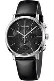 Calvin Klein Posh Black Dial Black Leather Strap Watch for Men - K8Q371C1