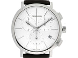 Calvin Klein Posh Silver Dial Black Leather Strap Watch for Men - K8Q371C6