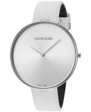 Calvin Klein Full Moon White Dial White Leather Strap Watch for Women - K8Y231L6