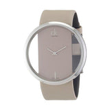 Calvin Klein Glam Transparent Dial Beige Leather Strap Watch for Women - K9423162