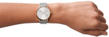 Armani Exchange Lola Analog White Dial Silver Mesh Strap Watch For Women - AX5537