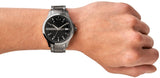 Armani Exchange Hampton Chronograph Black Dial Silver Steel Strap Watch For Men - AX2103