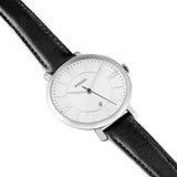 Fossil Jacqueline Quartz White Dial Black Leather Strap Watch for Women - ES3972