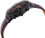 Fossil Townsman Chronograph Black Dial Brown Leather Strap Watch for Men - FS5437