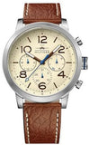 Tommy Hilfiger Jake Multifunction White Dial Brown Leather Strap Watch for Men - 1791230